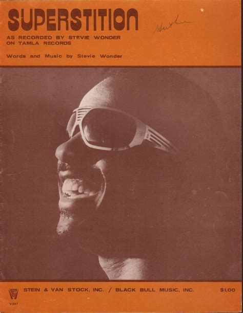 Stevie Wonder Sheet Music Superstition Black Performer 1972 Stevie