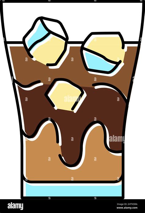 Ice Coffee Color Icon Vector Illustration Stock Vector Image And Art Alamy