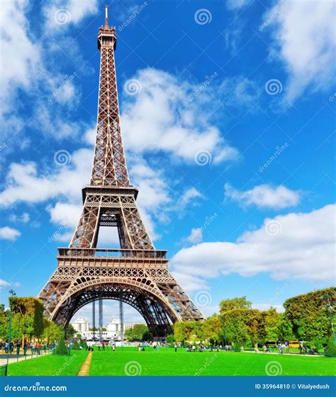 Eiffel Tower View From The Champs De Marsparisfrance Editorial Image