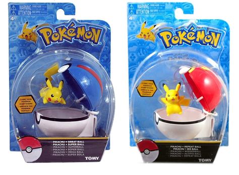 Kit Bonecos Pokémon 2 Pikachu Great Ball Repeat Ball Tomy