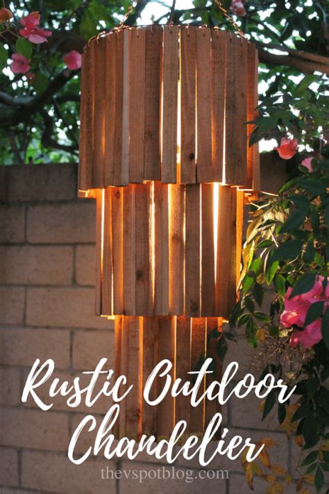 Wood bead chandelier rustic chandelier living room diy diy chandelier farmhouse rustic chandeliers are available all shapes and sizes to carry harmony to a room without taking away from. Make an Outdoor Rustic Chandelier - an easy DIY | The V Spot