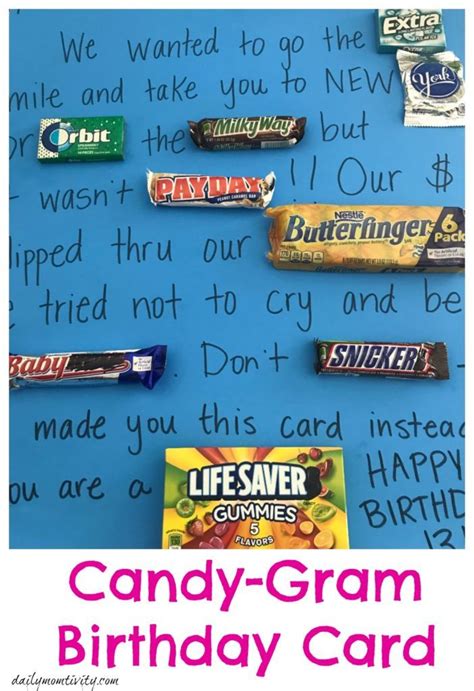 Candy Gran Birthday Card With The Words Happy Birthday Written On It