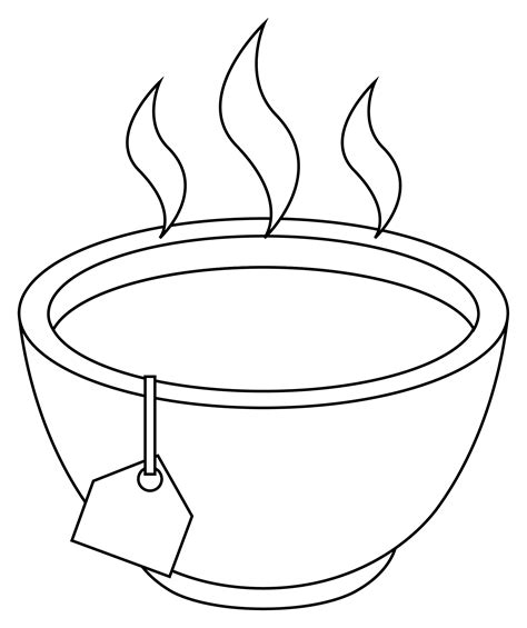 Teacup Without Handle Coloring Page Colouringpages