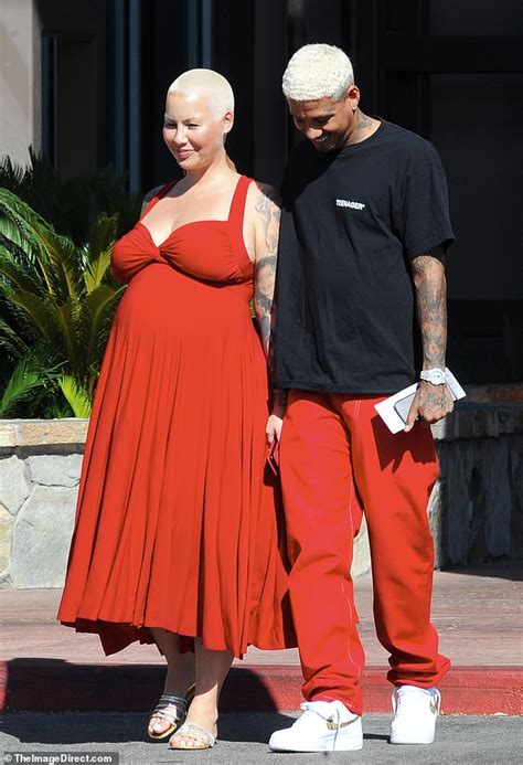 Heavily Pregnant Amber Rose Positively Beams While Running Errands With Beau Alexander Edwards