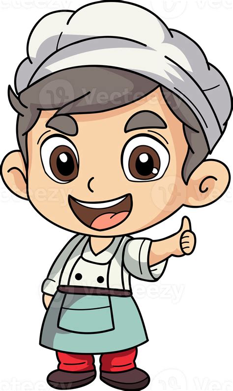 Free Happy Chef Male Character Illustration In Doodle Style 23529231
