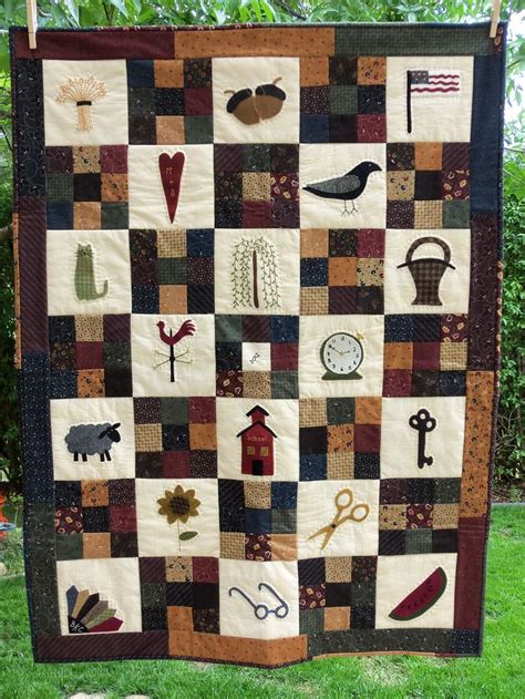 Primitive Quilt Great Example Fall Quilts Quilt Blanket Quilts