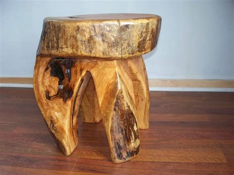 Cherry Log Stump Natural Stool Table Pedestal By Texpenn