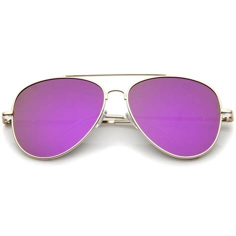 Large Flat Front Mirrored Lens Aviator Sunglasses A485 Mirrored Lens Aviator Sunglasses