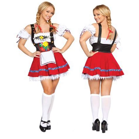 New Sexy Oktoberfest Beer Wench Maid German Bavarian Heidi Fancy Dress Costume Dresses Costume