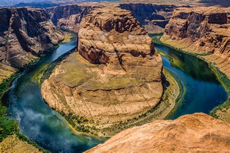 Famous Landmark Of The Colorado River Canyon Horseshoe Bend Stock Photo