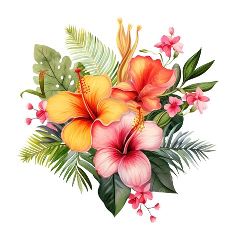 Watercolor Hawaiian Flowers Best Flower Site