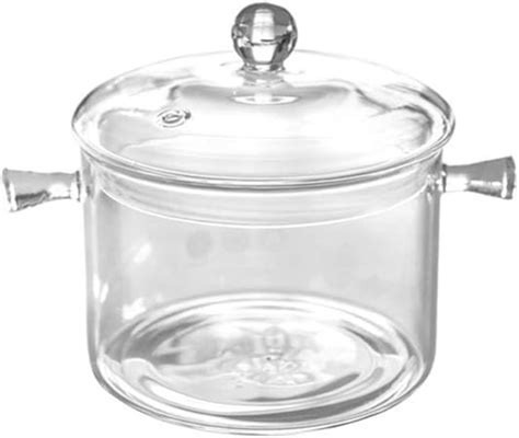 UPKOCH Clear Glass Cooking Pot Heat Resistant Stovetop Pot Cooking