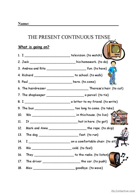 Present Continuous English Esl Worksheets Pdf And Doc