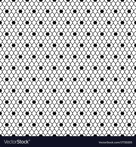 Seamless Pattern Black Dotted Veil Black Mesh Vector Image