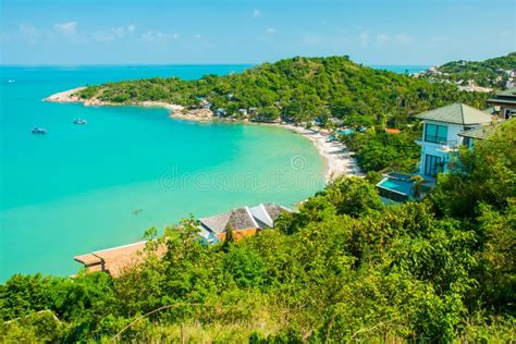 View To The Tropical Samrong Beach Koh Samui Thailand Stock Photo