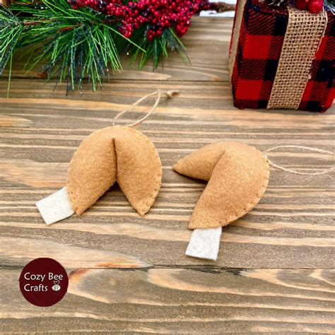 Felt Fortune Cookie Ornament Fortune Cookie Christmas Etsy