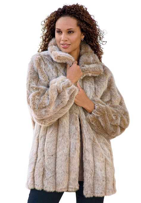 Plus Size Short Faux Fur Coat Fashion Bug Fur Fashion Big And Tall