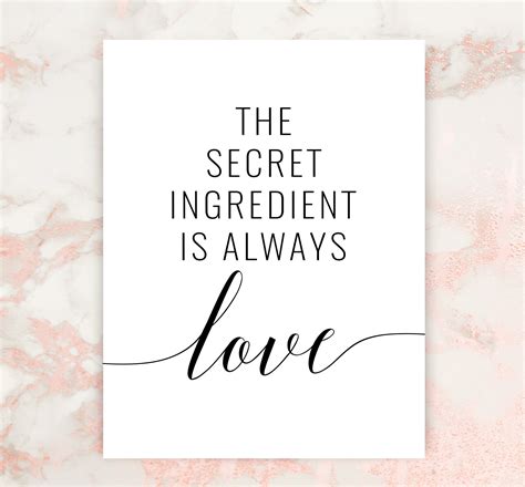 The Secret Ingredient Is Always Love Printable Art Romantic Etsy