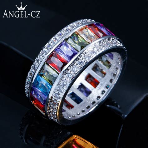 Angelcz Stunning Multi Cut Mystic Rainbow Natural Stone Cubic Zircon