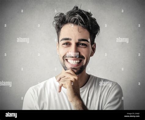 Handsome Man Smiling Stock Photo Alamy