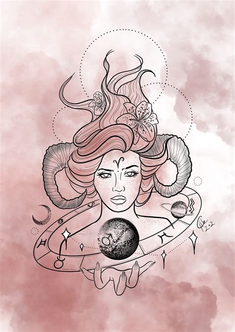 Aries Goddess Print Hummingbird Ink Studio