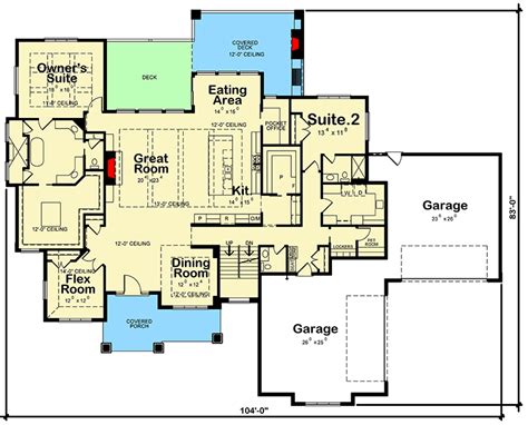 How to plan for a finished basement. Stone and Stucco House Plan with Finished Basement ...