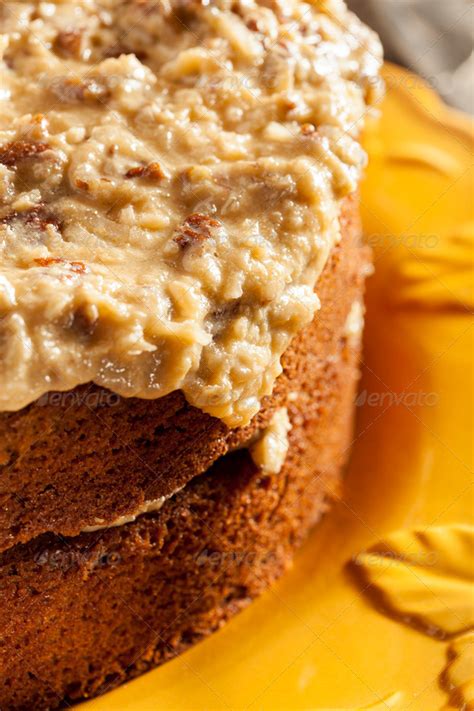 It's like heaven on a fork. Homemade Gourmet German Chocolate Cake Stock Photo by ...