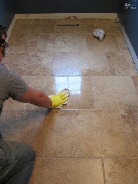 I'm tiling an upstairs bathroom. Guest Bathroom Renovation - How to Lay Tile | Guest ...