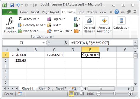 Ms Excel How To Use The Text Function Ws