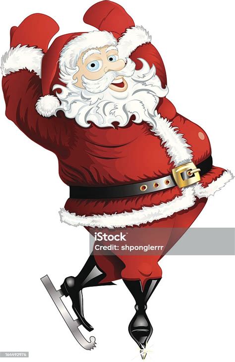 Skating Santa Claus Stock Illustration Download Image Now Activity