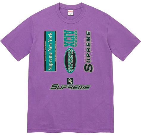 Supreme Multi Logos Tee Purple Novelship