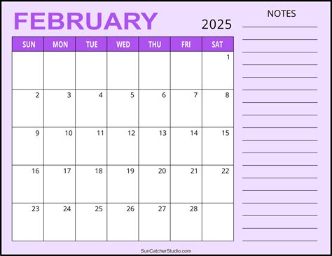 February 2025 Calendar Free Printable Diy Projects Patterns