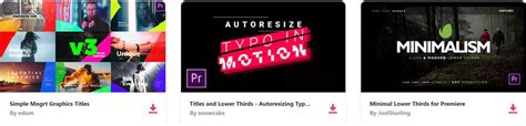 Easily design professional videos using 500+ high quality text animation effects and motion graphic templates. 30 Free Motion Graphic Templates for Adobe Premiere Pro ...