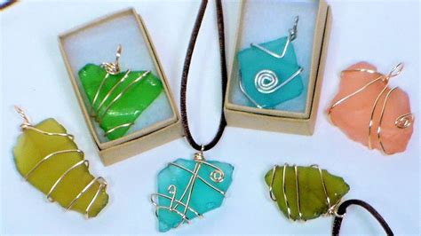 Diy Wire Wrapped Sea Glass Pendants Youtube