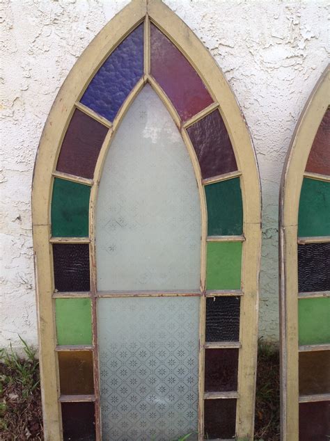 Group Of Antique Church Stained Glass Windows Obnoxious Antiques