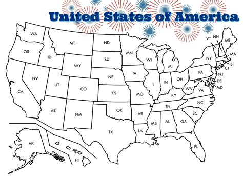 Map Of The Us To Color Printable Map Of The Us