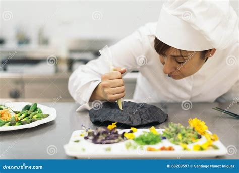 Pretty Professional Chef Cooking Stock Image Image Of Kitchen