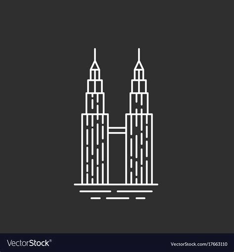 Malaysia Landmark Twin Towers Royalty Free Vector Image