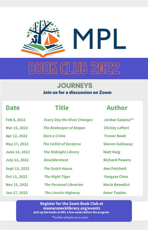 The Mpl Book Club Mamaroneck Public Library