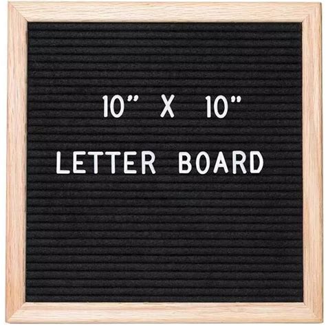 10x10 Vintage Multifunctional Wood Frame Black Changeable Felt Letter
