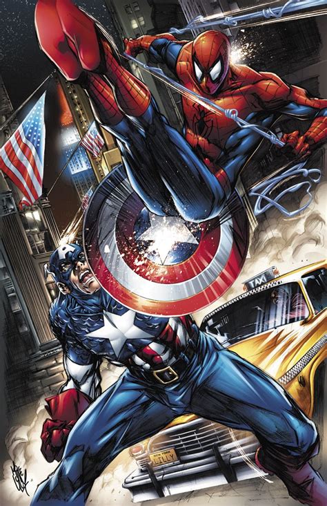 Spider Man Vs Captain America By Mike Lilly Spiderman Marvel Comics Art Marvel Captain America