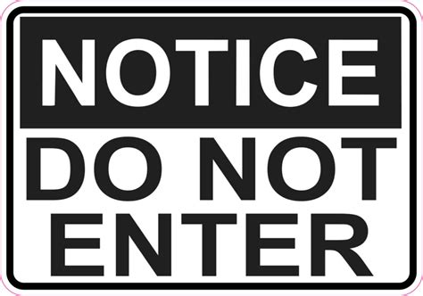5in X 35in Notice Do Not Enter Sticker Vinyl Sign Business Door