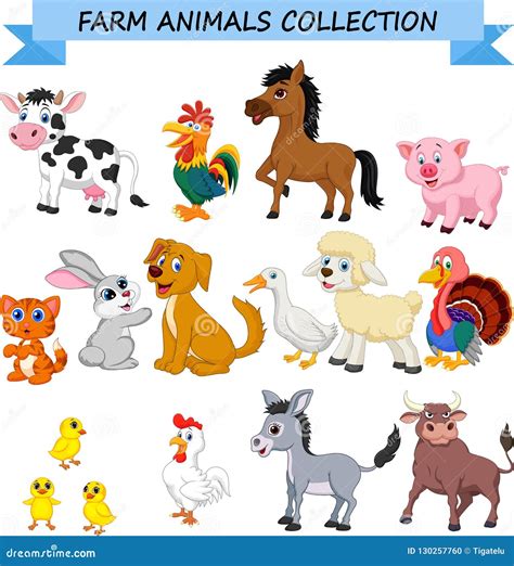 Cartoon Farm Animals Collection Stock Vector Illustration Of Mascot