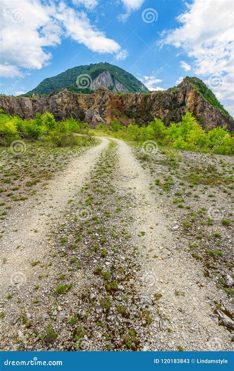 Empty Rural Road Through Rugged Terrain Stock Image Image Of Empty