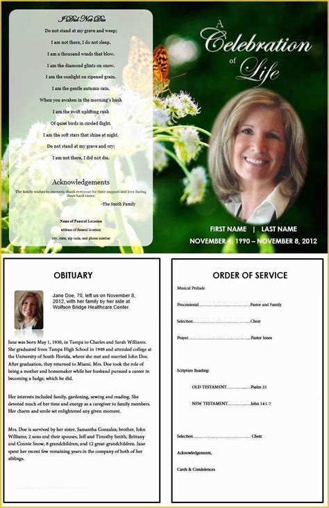 Funeral Booklet Template Free Download Of 8 Free Funeral Program