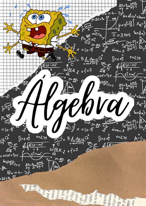 Capa de caderno Álgebra Notas organización escolar Caratulas de