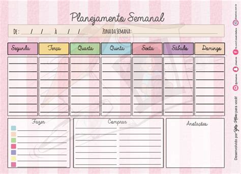 Template Para Planner Planeje A Sua Semana Para Que Seja Mais Tranquila Planejadores