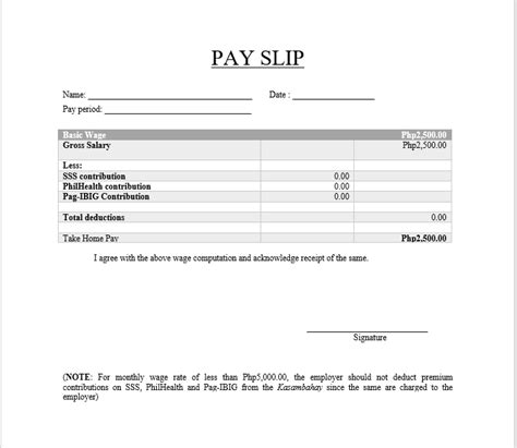 5 Free Printable Salary Slip Templates In Ms Word Format Images