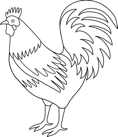 Click the picture of rooster coloring pages to view printable version or color it online (compatible with ipad and android tablets). Rooster Coloring Page - Free Clip Art