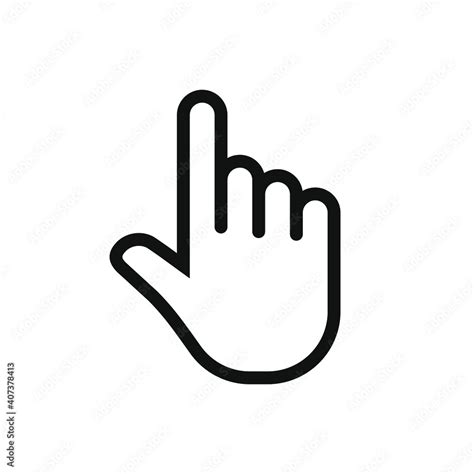 Click Hand Vector Icon Pointing Finger Sign Cursor Pointer Symbol